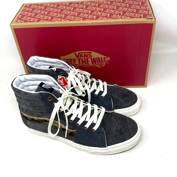VANS Sk8-Hi Shoes High Top Gray Canvas Leather Men’s Size Casual VN0A5JMJ1O7 - Picture 7 of 10